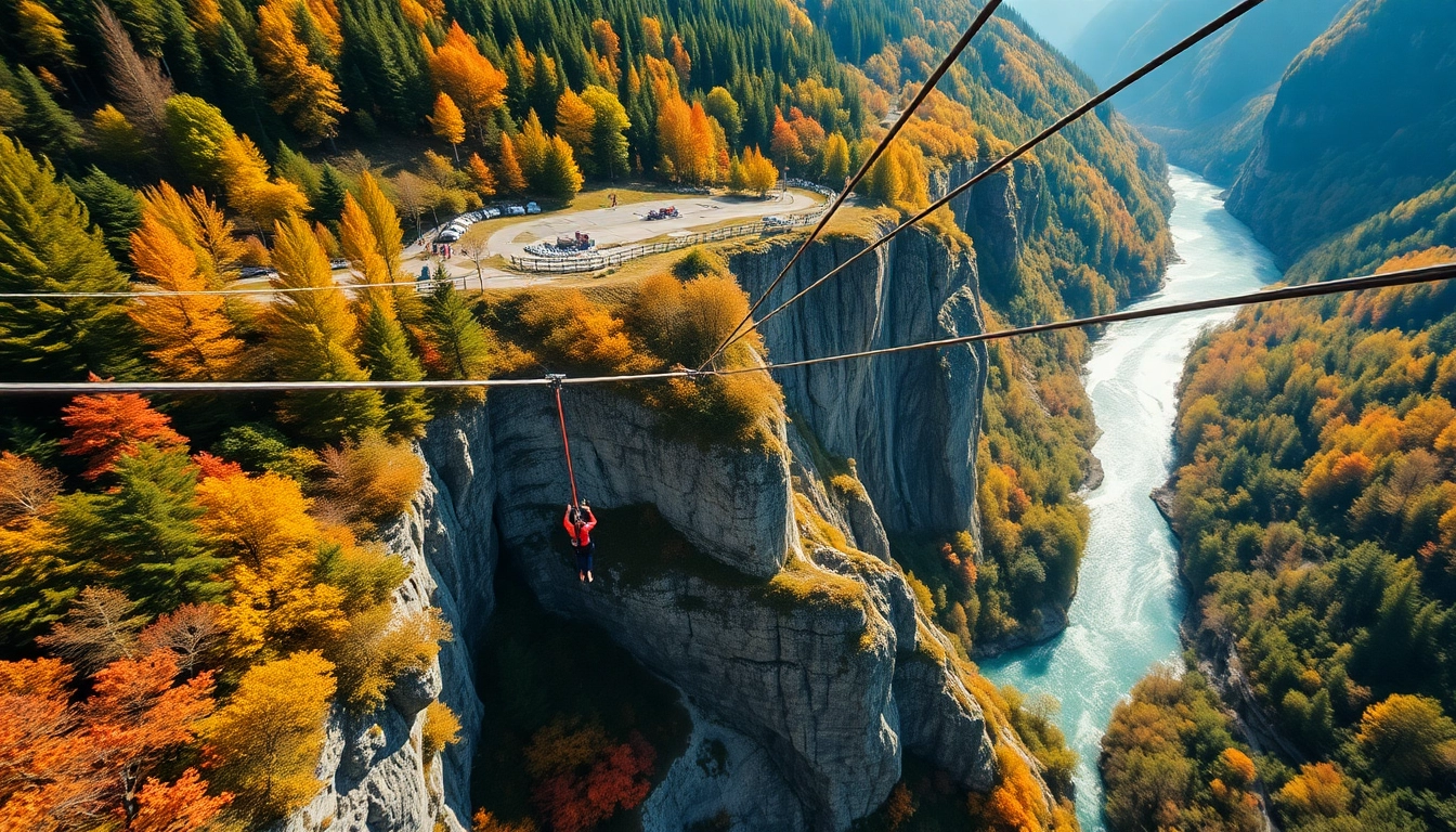 Adrenalinski spust po Bovec zipline, ki ponuja čudovite razgleda na dolino Učja.